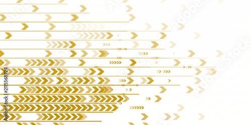 Golden Arrow Stream: A dynamic composition of golden arrows in a directional stream, suggesting forward momentum, progress, and technological advancement.