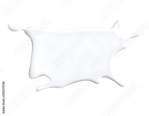 Milk spill isolated on transparent background