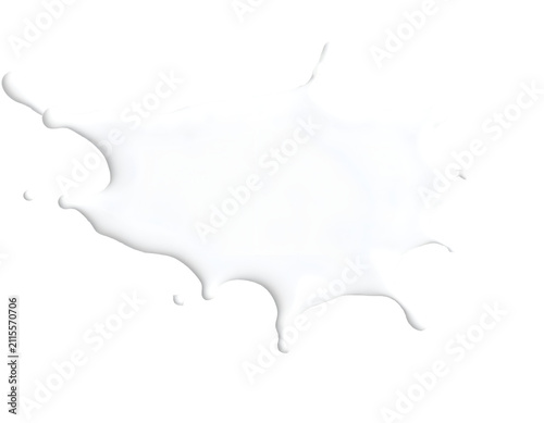 Milk spill isolated on transparent background