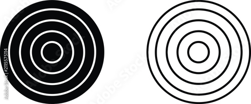Concentric Circles Graphic Design with Black and White Patterns