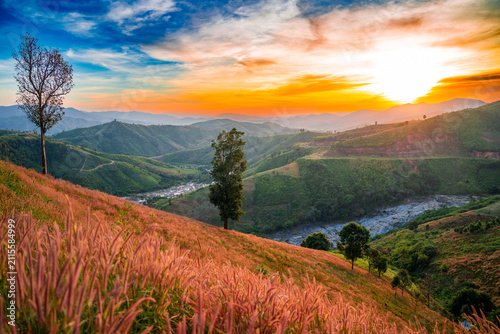 Sunset in Mang Den, Vietnam 