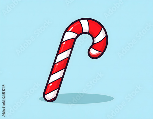 Classic Red and White Candy Cane Illustration