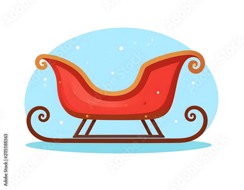 Classic Red Sleigh Illustration