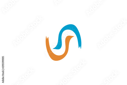 Abstract letter S wave logo icon vector for corporate technology financial business brand identity