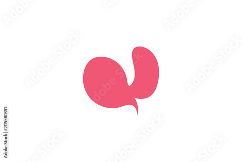 Abstract pink speech bubble vector icon for modern communication social media chat app logo design