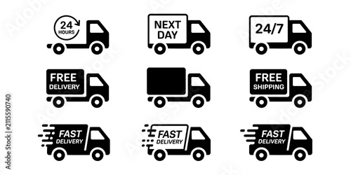 Delivery Truck Icons Set