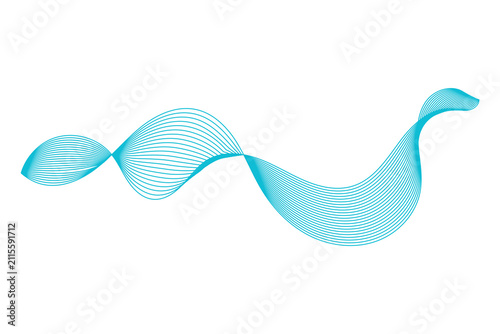 Abstract Cyan Soundwave Line Art Dynamic Audio Frequency Wave Ribbon Futuristic Guilloche Vector Element