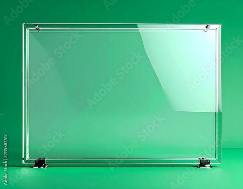 Clear Acrylic Display Frame on Green Background