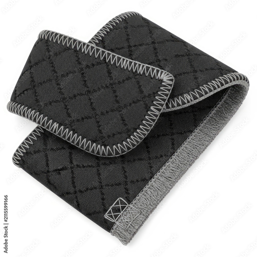 Obraz premium Quilted Black Fabric Strap with Grey Border