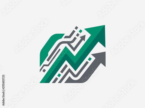 Financial Growth And Progress Arrows Symbolizing Success
