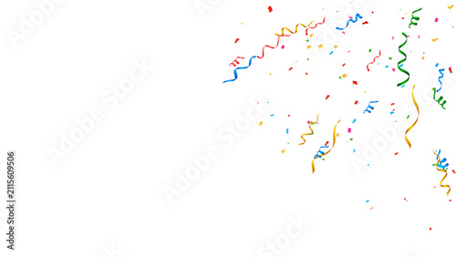 streamers confetti celebration corner colorful party background vector isolated birthday festival holiday illustration falling event happy template carnival