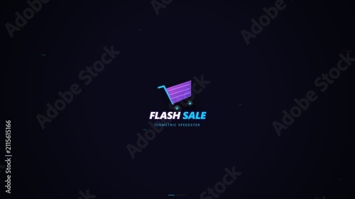 Flash Sale Logo Reveal Shopping Cart Motion Graphics