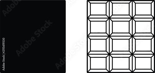 Obraz na płótnie Grid Pattern with Black Background and White Squares
