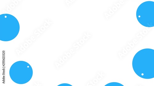 blue bubbles on white background. circles. balls. 