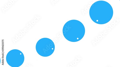 blue bubbles on white background. circles. balls. 