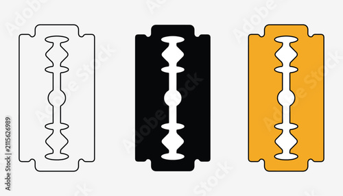 Foto Minimalist black razor blade vector icon illustration for graphic design project