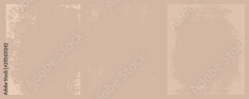 Set of Abstract Grunge Vector Textures and Distressed Backgrounds with Diagonal Scratches, Wood Grain Lines, and Organic Speckles in Neutral Beige Earthy Tones