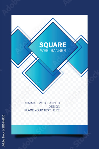 Vertical poster template with Square for a photo