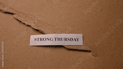 Strong Thursday Motivation Note on Brown Paper Flat Lay Background