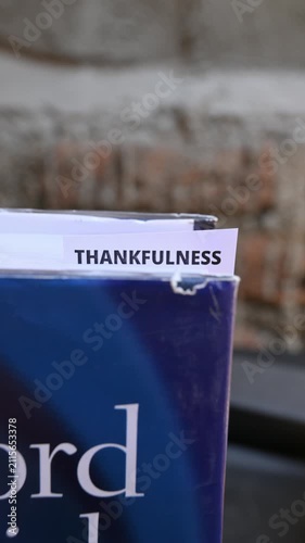 Thankfulness Word on White Paper Representing Gratitude Appreciation and Joy