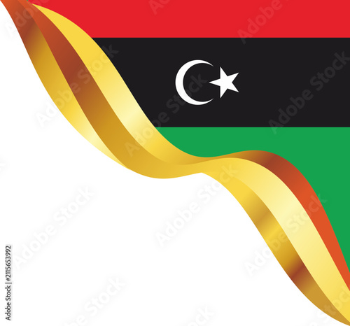Foto Libya Waving Flag Ribbon Banner