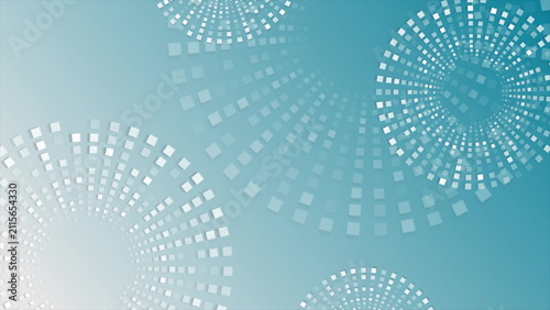 Grey blue small square round dots abstract tech background