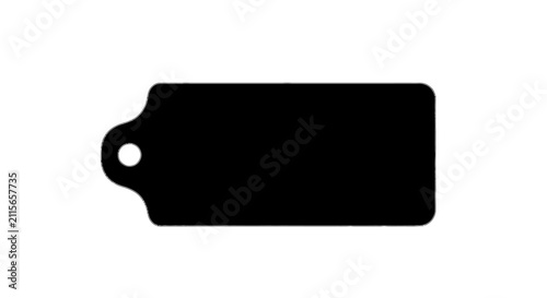 Картината върху платно Black tag icon with hole on white background with identifier indicator graphic e
