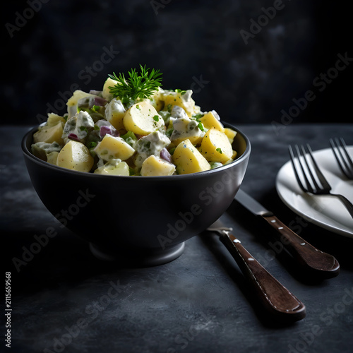 Creamy potato salad with fr...