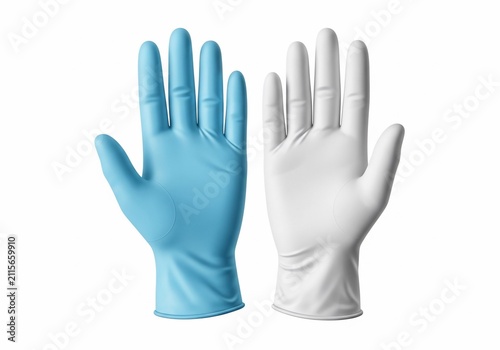 Vibrant Blue & Pristine White Latex Gloves: A Study in Contrast & Protection.