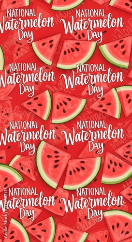 Vibrant Watercolor Slices: Celebrate National Watermelon Day with Juicy Red Art