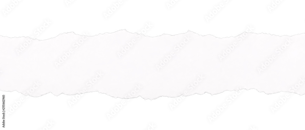 Fototapeta premium Torn white paper banner isolated on transparent background