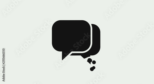 фотографія Speech bubbles icon for dialogue with illustration overlapping speech black whit