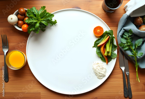 Empty white plate with fres...
