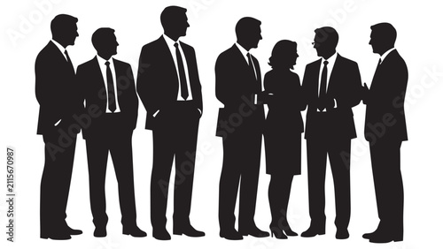 Foto Group of business people having a professional discussion together