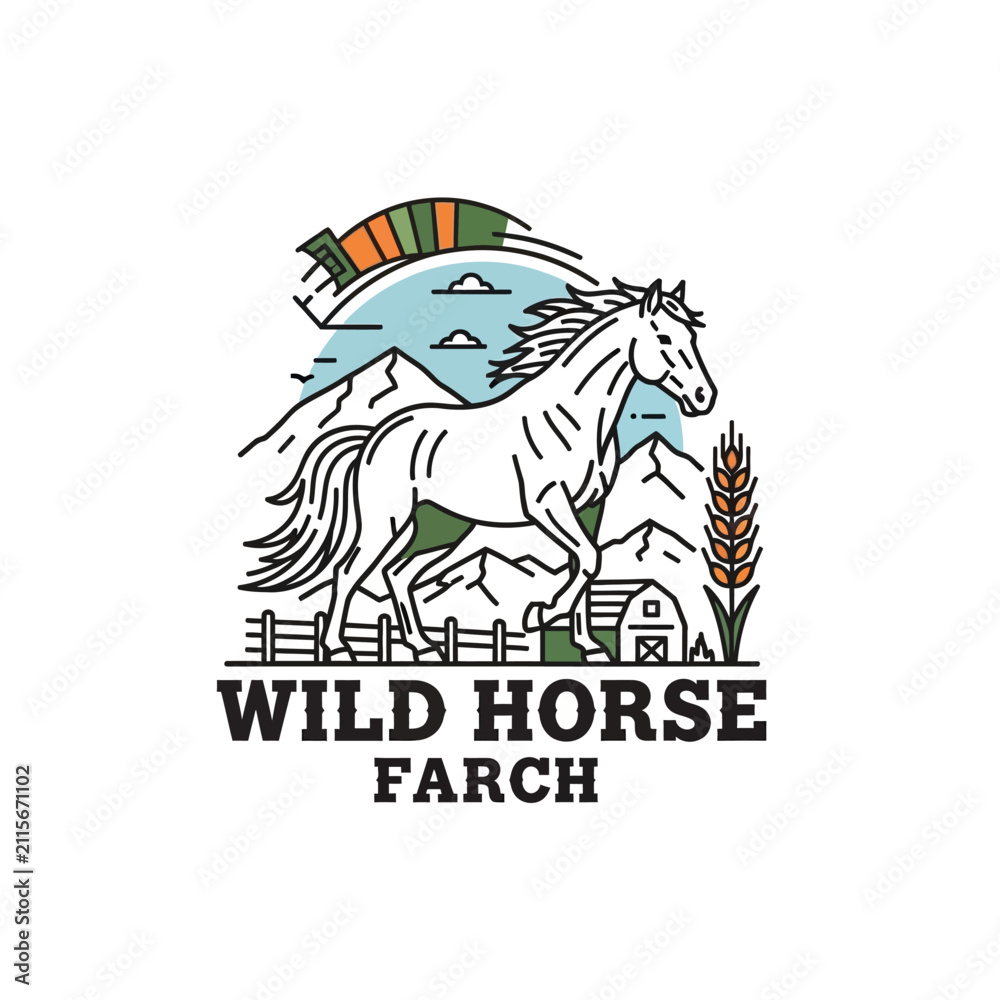 Fototapeta premium Majestic Wild Horse Running Freely Across Open Landscape.