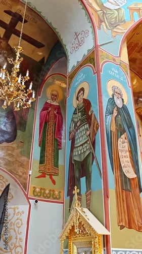Pechory, Pskov Region – July 15, 2026: Interiors of the Church of the Forty Martyrs of Sebaste