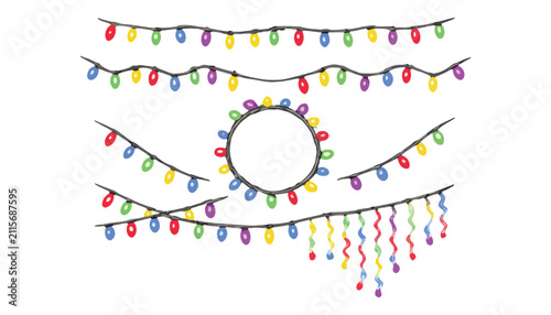 Christmas lights string decorations set colorful holiday festive