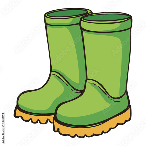 Canvastavla Green Rubber Boots Outdoor Icon
