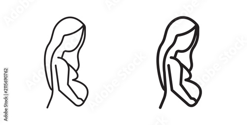 Foto Pregnant woman icon for website, apps and UI.