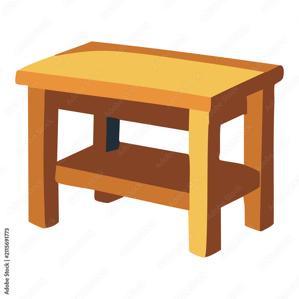 Fototapeta premium Wooden Work Table Furniture Vector