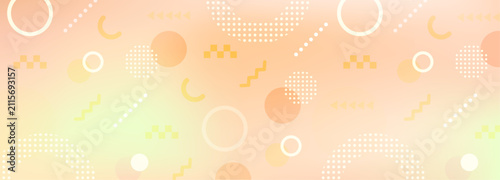 淡いオレンジ色の図形を散りばめた幾何学背景