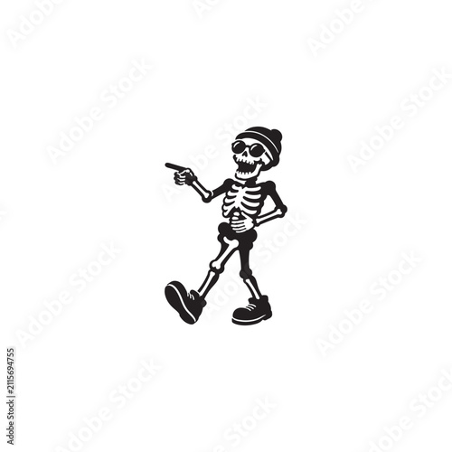 Walking Skeleton Mascot Vector