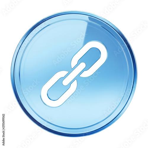 Fototapeta kuchenna Glass chain link icon isolated on transparent background for web design.