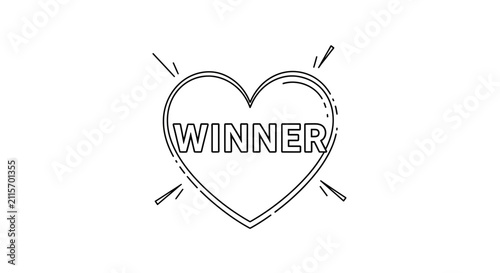 winner heart icon, success symbol