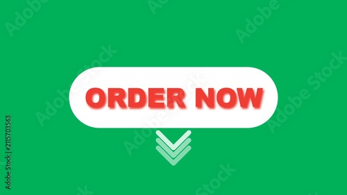 Animated Order Now Call to Action Button with Arrows Green Screen Loop