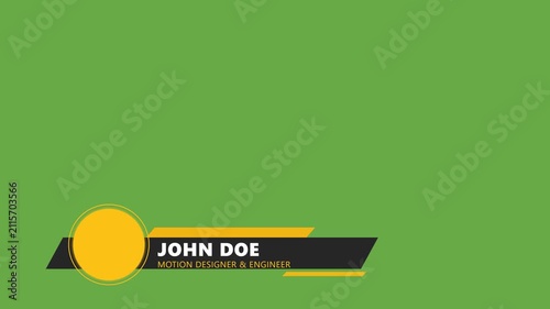 Modern Yellow and Black Corporate Lower Third Animation on Green Screen Background