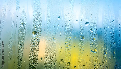 Condensation Glass with Colorful Light Background