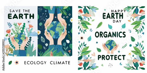 Foto Floral ornament with earth imagery environmental illustration style
