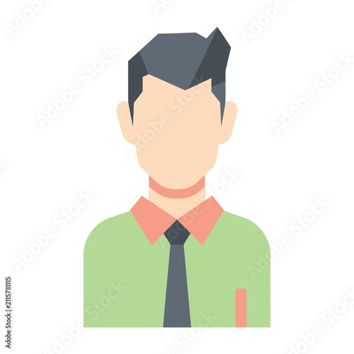 Businessman in green shirt and black tie professional attire illustration