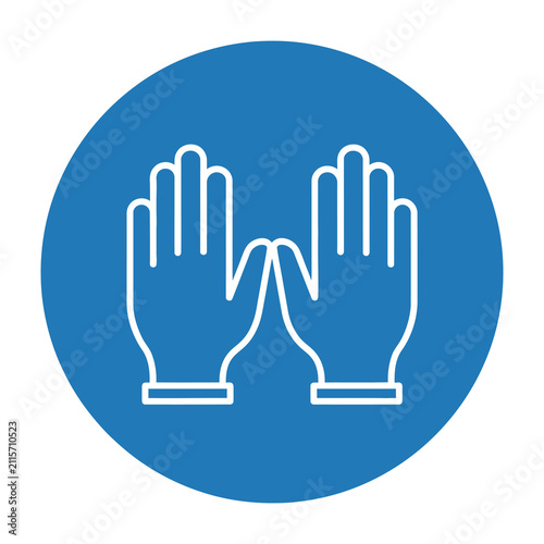 Pair of Protective Rubber Gloves Icon for Medical Hygiene and Industrial Safety Use